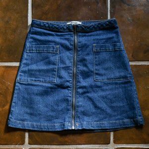 Charlotte Russe Highway Zipper Denim Skirt